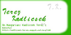 terez kadlicsek business card